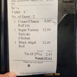 Receipt for price comparisons Receipt for price comparisons