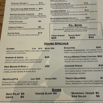 The Parish Cafe - Menu - Cajun/Creole Near Me - Healdsburg, California