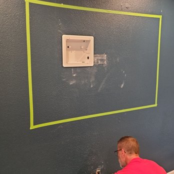Moriset Construction and Electrical - Recessed power box to go behind art that has powered back lighting - Electricians Near Me - San Diego, California Moriset Construction and Electrical - Recessed power box to go behind art that has powered back lighting - Electricians Near Me - San Diego, California