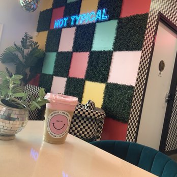 Dig it Coffee - Oatmilk latte, with sugar free vanilla cold cream - pink for V-DAY! - Coffee & Tea Near Me - Las Vegas, Nevada