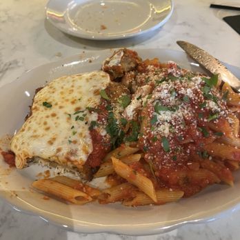 Andiamo - Chicken Parmigiana (with a bite of a meatball) - Bars Near Me - Mystic, Connecticut Andiamo - Chicken Parmigiana (with a bite of a meatball) - Bars Near Me - Mystic, Connecticut