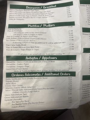 Menu photo 1 La Pasadita Homestead, FL Menu photo 1 La Pasadita Homestead, FL
