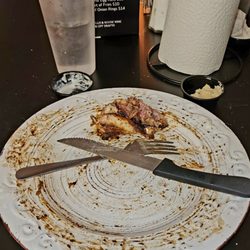 Slack Drinks and Dining - I was so focused on the Ribeye, I forgot to snap a photo, hence just the plate.