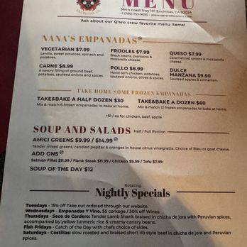 Qero Restaurant - Dinner menu - Latin American Near Me - Encinitas, California Qero Restaurant - Dinner menu - Latin American Near Me - Encinitas, California