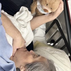 Bristol Hospice - loved Bristol Hospice Care Bag. Especially, this warm lavender Bear, weighted throw blanket, and music player.