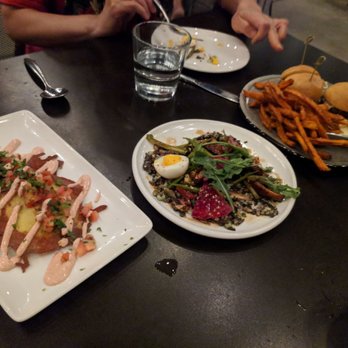 Root Down - Colombian arepas, vegetable poke salad (get this) and lamb sliders - New American Near Me - Denver, Colorado