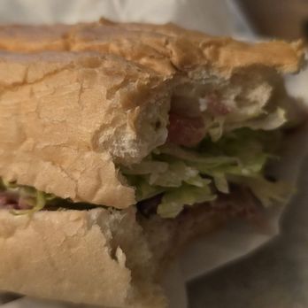 CJ Deli - Thinnest small amount of roast beef ever. Zoom in on the pic. You can barely see a tiny bit of meat where I bit into it. - Salad Near Me - Cypress, California