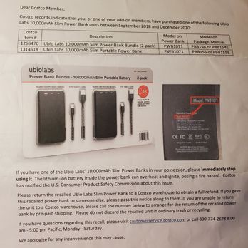 Costco Wholesale - Recall Letter- BTW no one answers the phone on the number listed on letter. - Tires Near Me - Norfolk, Virginia Costco Wholesale - Recall Letter- BTW no one answers the phone on the number listed on letter. - Tires Near Me - Norfolk, Virginia
