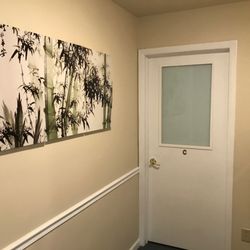 Lina's Studio - Bamboo Wall Art in front of the Couples Massage Room