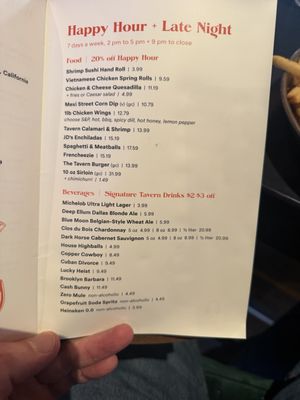 Menu photo 2 Tavern on Meridian Irving, TX