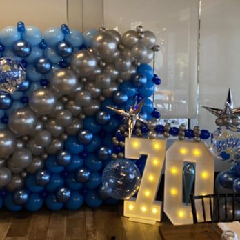 Galuppi's - Balloon walls are hot right now and make a great photo opportunity. This is a 8' x 8' balloon wall with 4 shades of blue and silver. - American Near Me - Pompano Beach, Florida Galuppi's - Balloon walls are hot right now and make a great photo opportunity. This is a 8' x 8' balloon wall with 4 shades of blue and silver. - American Near Me - Pompano Beach, Florida