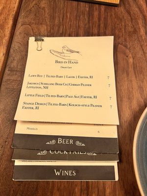 Menu photo 1 Bird in Hand Westerly, RI