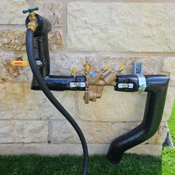 Greengo Plumbing Services - Reduced Pressure Principal (RPZ) backflow prevention assembly serving a swimming pool auto-fill line from existing hose bib faucet. - Backflow Services Near Me - Georgetown, Texas Greengo Plumbing Services - Reduced Pressure Principal (RPZ) backflow prevention assembly serving a swimming pool auto-fill line from existing hose bib faucet. - Backflow Services Near Me - Georgetown, Texas