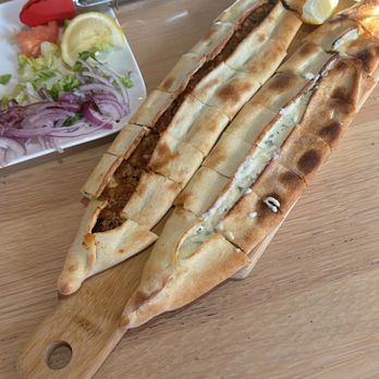 Flamingo Cafe - Pide bread with cheese and ground beef - Coffee & Tea Near Me - Vancouver, British Columbia Flamingo Cafe - Pide bread with cheese and ground beef - Coffee & Tea Near Me - Vancouver, British Columbia