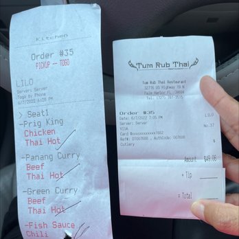 Tum Rub Thai - Cost for three dishes - Thai Near Me - Palm Harbor, Florida Tum Rub Thai - Cost for three dishes - Thai Near Me - Palm Harbor, Florida