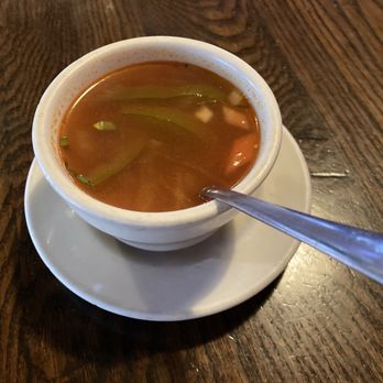 Fajita Flats - Complimentary cup of vegetable soup...unique to Fajita Flats - Mexican Near Me - Houston, Texas