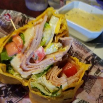Brew's Tavern - This is one of their turkey wrap specials with a cup of lobster bisque. - American Near Me - Fort Mill, South Carolina