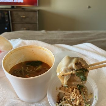 NUDO - Spicy miso and pork dumplings in red sauce - Asian Fusion Near Me - Spokane, Washington NUDO - Spicy miso and pork dumplings in red sauce - Asian Fusion Near Me - Spokane, Washington