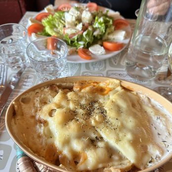 Bistro des Augustins - Italian salad and Fermier ( chicken) gratin - Bistros Near Me - Paris, 75