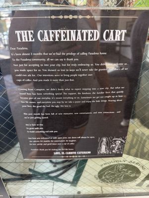 Menu photo 2 The Caffeinated Cart Pasadena, CA Menu photo 2 The Caffeinated Cart Pasadena, CA