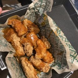 Wingstop - This is f***ing ridiculous  Has been an ongoing problem even when I ask them to make sure they toss the whole wing in the sauce