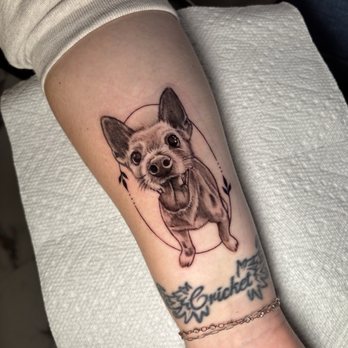 Affinity Ink - Pet Portrait of my Marley (11/2025 - by Vanessa) - Tattoo Near Me - Las Vegas, Nevada