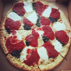 Jake's Pizza - Margherita Pizza - sesame seed crust, marinara, pesto & mozzarella