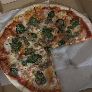 Benny’s Pizza - 16" Pizza with sausage spinach & onions - Pizza Near Me - Katy, Texas Benny’s Pizza - 16" Pizza with sausage spinach & onions - Pizza Near Me - Katy, Texas