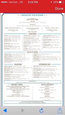 Menu photo 5 Beach Tavern Monmouth Beach, NJ