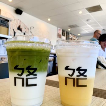 Bopomofo Cafe - Matcha latte and strawberry corn milk - Bubble Tea Near Me - San Gabriel, California