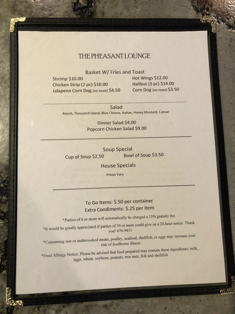 THE PHEASANT LOUNGE 117 Main St Sw, Ronan, Montana Lounges Phone