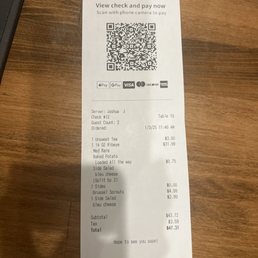 Bill - great value for steak meal for two Bill - great value for steak meal for two