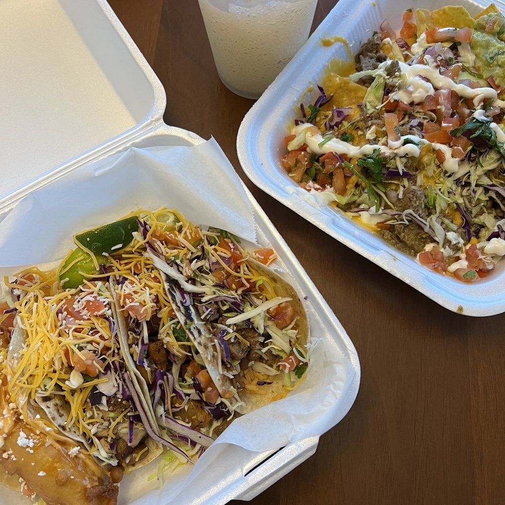 The Beach House - Tacos: fish, chicken (x2), and carne asada. Homemade Loaded Nachos with green chili beef, and a guava lemonade! - Mexican Near Me - Phoenix, Arizona The Beach House - Tacos: fish, chicken (x2), and carne asada. Homemade Loaded Nachos with green chili beef, and a guava lemonade! - Mexican Near Me - Phoenix, Arizona