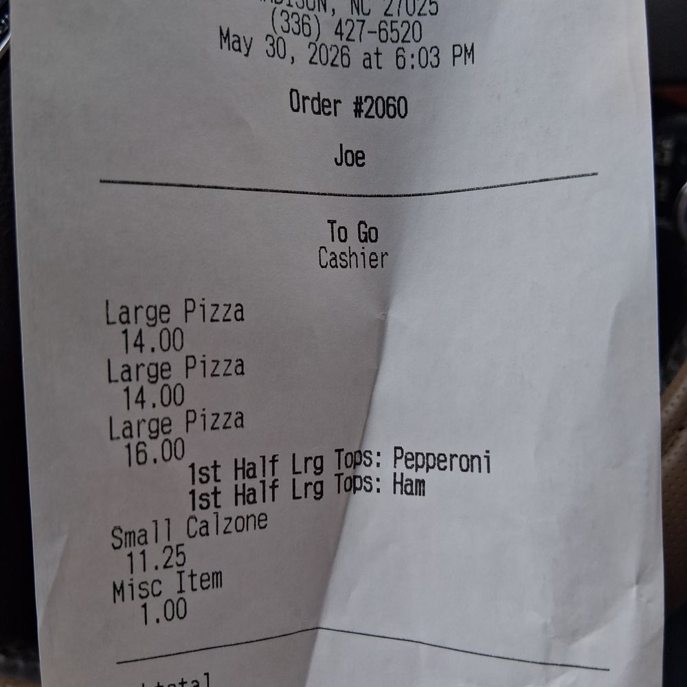 Tiano Pizza - Paid extra for Ham and Pepperoni on one Pie, never got it. - Pizza Near Me - Madison, North Carolina Tiano Pizza - Paid extra for Ham and Pepperoni on one Pie, never got it. - Pizza Near Me - Madison, North Carolina