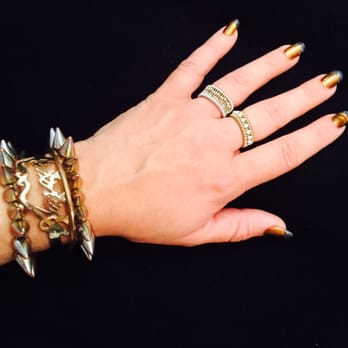 Mani Pedi Bar - Bronze mani with titanium glitter tips by Mina - Nail Salons Near Me - Corte Madera, California Mani Pedi Bar - Bronze mani with titanium glitter tips by Mina - Nail Salons Near Me - Corte Madera, California