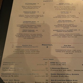 Bea - Menu - Cocktail Bars Near Me - New York, New York Bea - Menu - Cocktail Bars Near Me - New York, New York