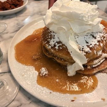 The Honey Hole - Peach cobbler pancakes - Breakfast & Brunch Near Me - Houston, Texas The Honey Hole - Peach cobbler pancakes - Breakfast & Brunch Near Me - Houston, Texas