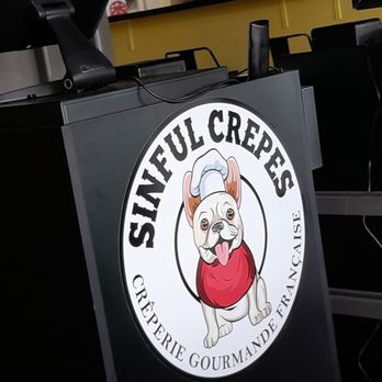 Sinful Crepes - a sign for sinful crepes - French Near Me - Pompano Beach, Florida