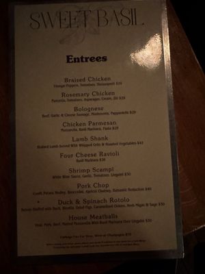 Menu photo 1 Sweet Basil Needham, MA
