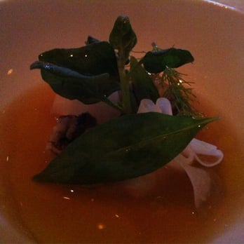 Commis - Fifth Course- Crisp Mussels w/Fennel and Pickled Kohlrabi, Spicy Prawn Bouillon - New American Near Me - Oakland, California Commis - Fifth Course- Crisp Mussels w/Fennel and Pickled Kohlrabi, Spicy Prawn Bouillon - New American Near Me - Oakland, California