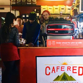 Cafe Red - Order up front but look for menu next to wall in back. Food will be brought to your table. - Coffee & Tea Near Me - Seattle, Washington