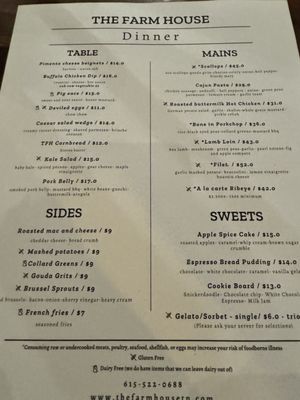 Menu photo 2 The Farm House Nashville, TN