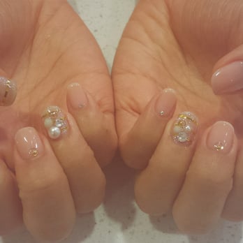 Pink Nail - Nude pink gels nails with gold accents and pretty gems! - Nail Salons Near Me - Buena Park, California Pink Nail - Nude pink gels nails with gold accents and pretty gems! - Nail Salons Near Me - Buena Park, California