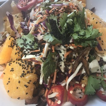 Seabirds Kitchen - Asian style shiitake mushroom salad, very few mushrooms. - Vegan Near Me - Costa Mesa, California