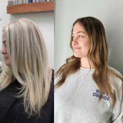 Elise - Before and after. This transformation was taken slowly. We added depth each appointment to get her back to a more natural look.