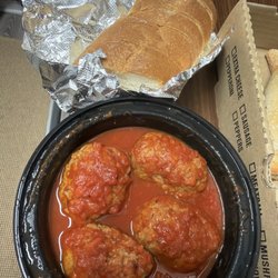 Meatballs and fresh warm bread!! so delicious so fresh and warm!