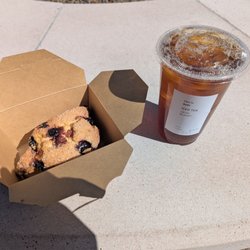 Luci’s at the Grove - My blueberry scone and iced tea