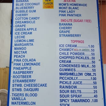 Bob's Snoballs - the menu - Shaved Ice Near Me - Rosenberg, Texas