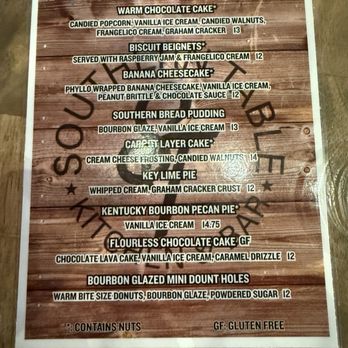Southern Table Kitchen & Bar - Dessert menu - Southern Near Me - Pleasantville, New York Southern Table Kitchen & Bar - Dessert menu - Southern Near Me - Pleasantville, New York