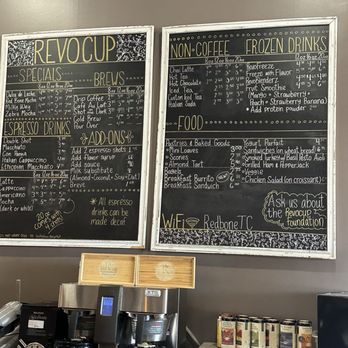 Revocup Coffee - Menu board - Coffee & Tea Near Me - Leawood, Kansas